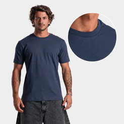 Camiseta Masculina Casual 100% Algodão Penteado Fio 26.1 210g – BRUNX