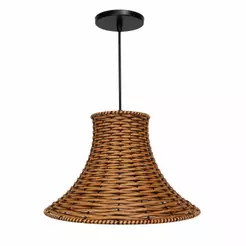 Pendente Lustre Luminária Junco Rústico Chapéu Chinês Bivolt Compatível com LED Cabo 90cm