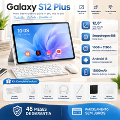 【Garantia 2 Anos】Tablet Galaxy S12 Plus 12.8" FHD Octa-Core 5G | Bateria 12800mAh | Envio em 24h