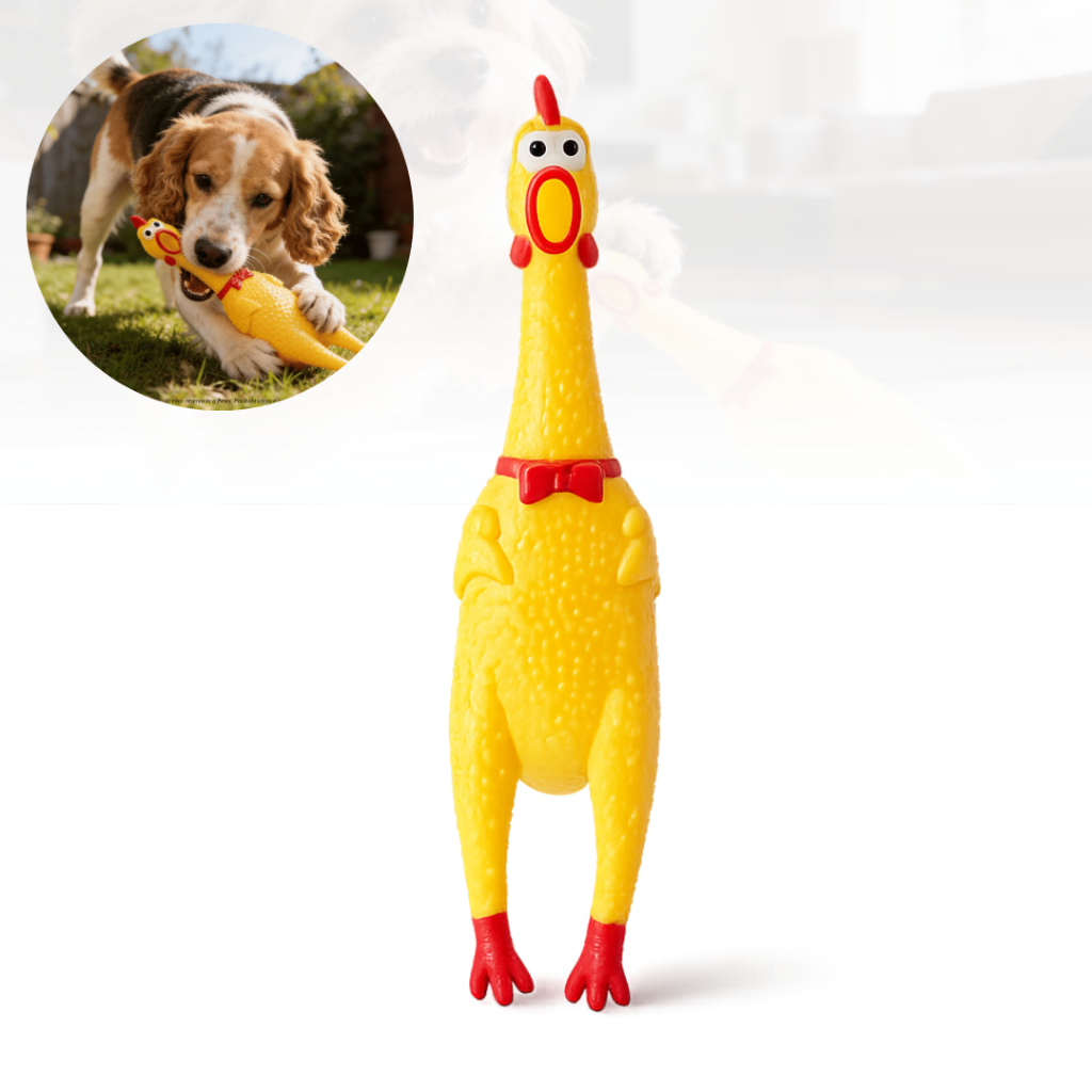 Brinquedo Galinha Roc Roc Vinil Com Som Para Cães Interativo Tex Toys