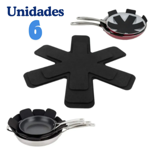 Kit 6 Pçs Protetor Panela Anti Risco Empilhar Guardar Feltro Cor Preto Artmea em Oferta na Shopee