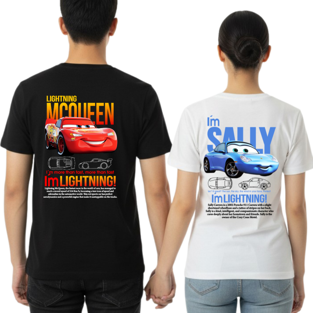 Kit 2 Camisetas Conjunto de Casal camisetas streetwear COUPLE MCQUEEN e SALLY
