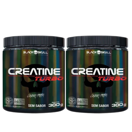 Kit 2 und Creatina Turbo Monohidratada Sem Sabor Black Skull 300g em Oferta na Shopee