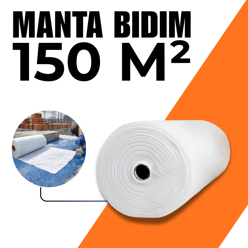 Manta Bidim VP50 150m² Proteção Estrutural anti Infiltrações para Cobertura Lajes e Telhado Externo