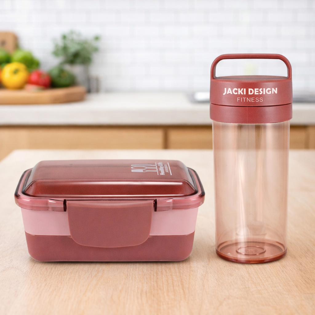 Conjunto de Garrafa e pote de marmita 2 andares - Jacki Design em Oferta na Shopee
