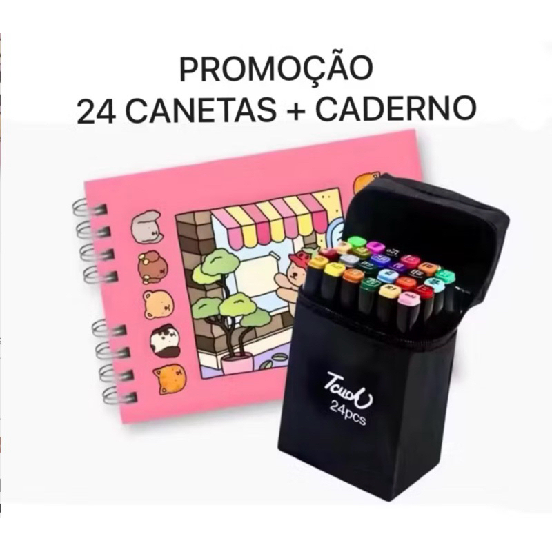 Kit + Livro de Colorido Dos Ursinhos personalizados 50 Folhas - Capa Dura