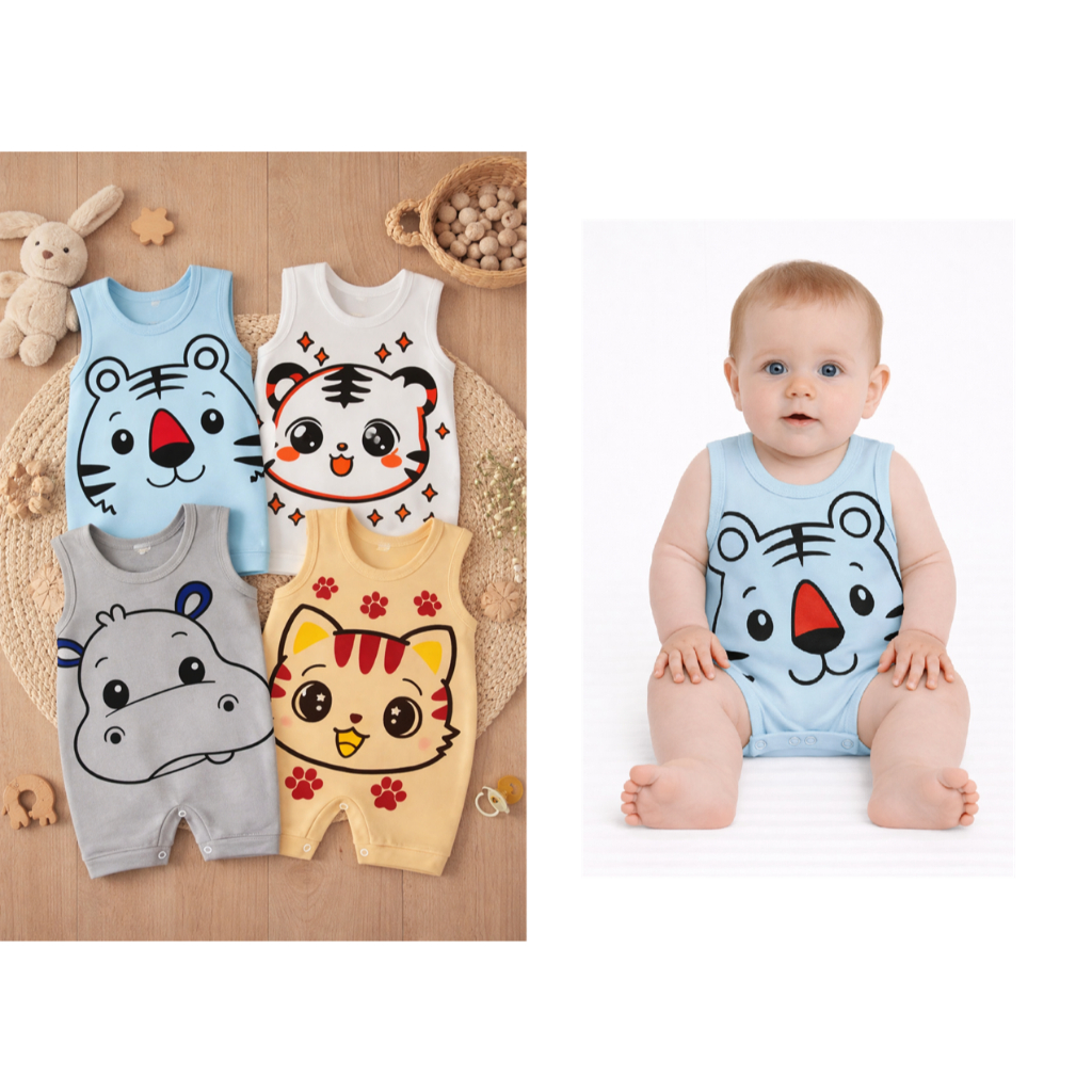 Macacão Curto Banho de Sol para Bebê Verão Lindas Estampas em Oferta na Shopee