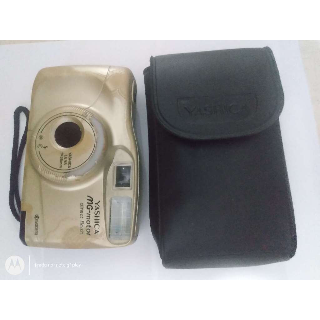camera fotográfica antiga kyocera yashica mg-motor usada no estado leia anuncio