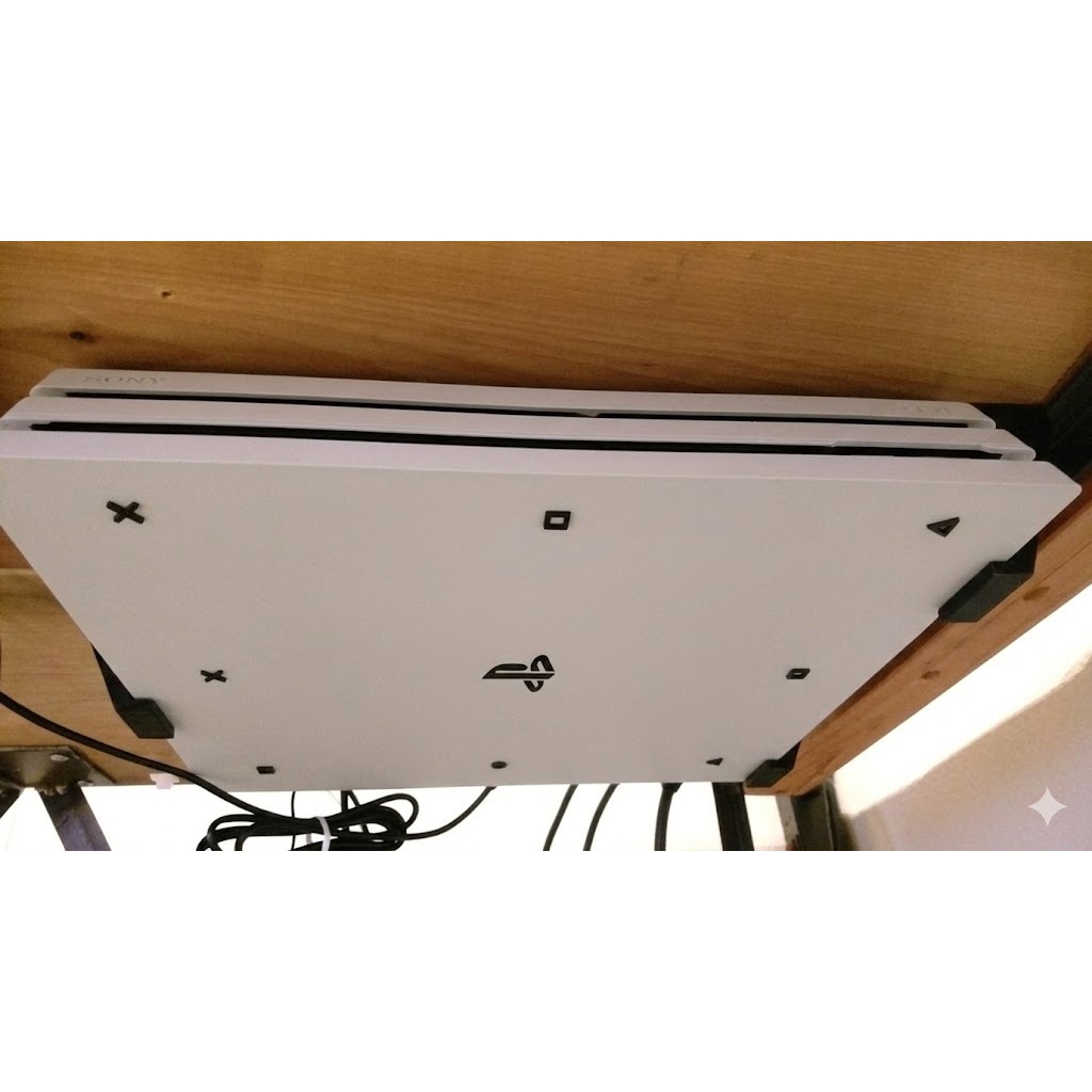 Suporte para ps4 pro em baixo da mesa super seguro