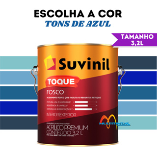 Tinta Acrílica Fosco 3,2l Tons De Azul Parede Toque Fosco Suvinil em Oferta na Shopee