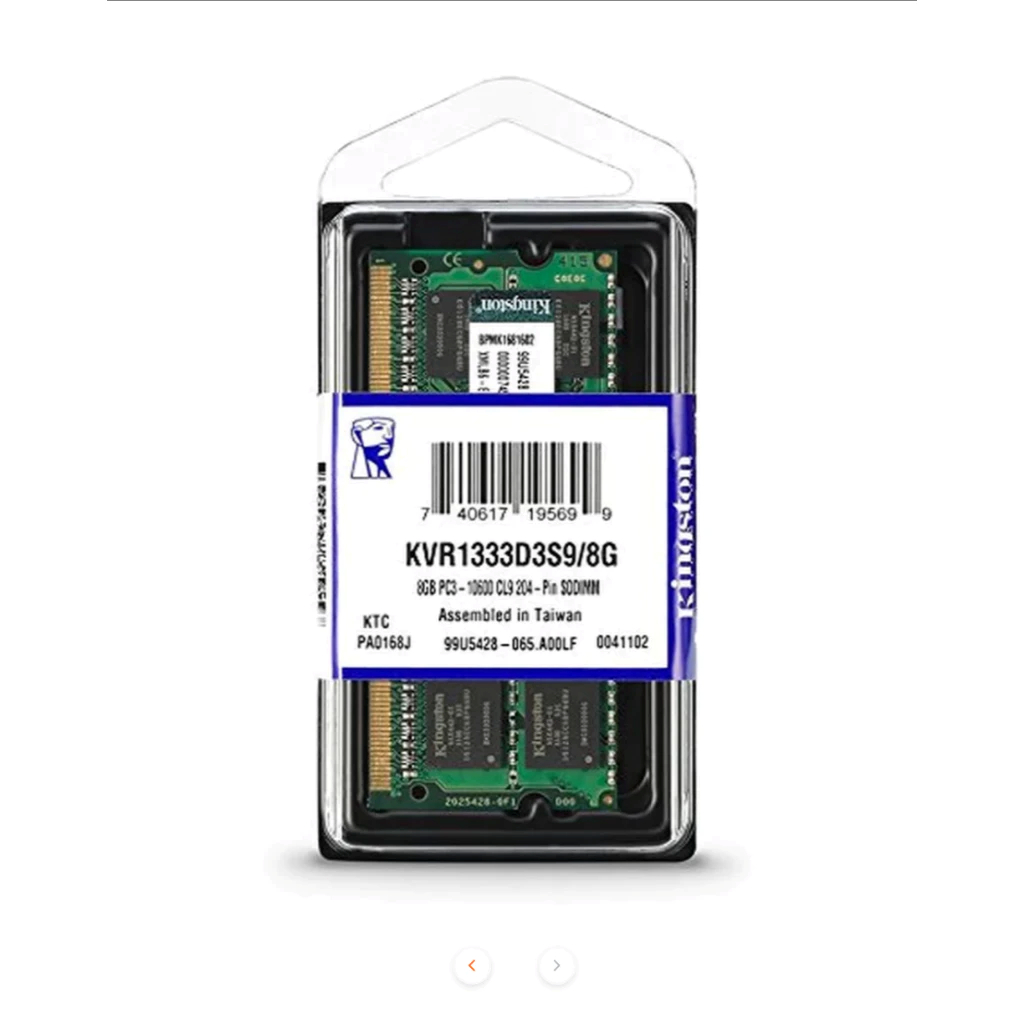 Memória Ram Valueram Verde 8gb Kingston Kvr1333d3s9/8G
