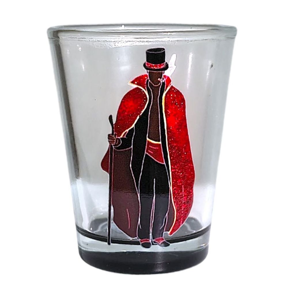 Copo De Dose Cachaça Ofertador Para Exu Ou Zé Umbanda Vidro Preto