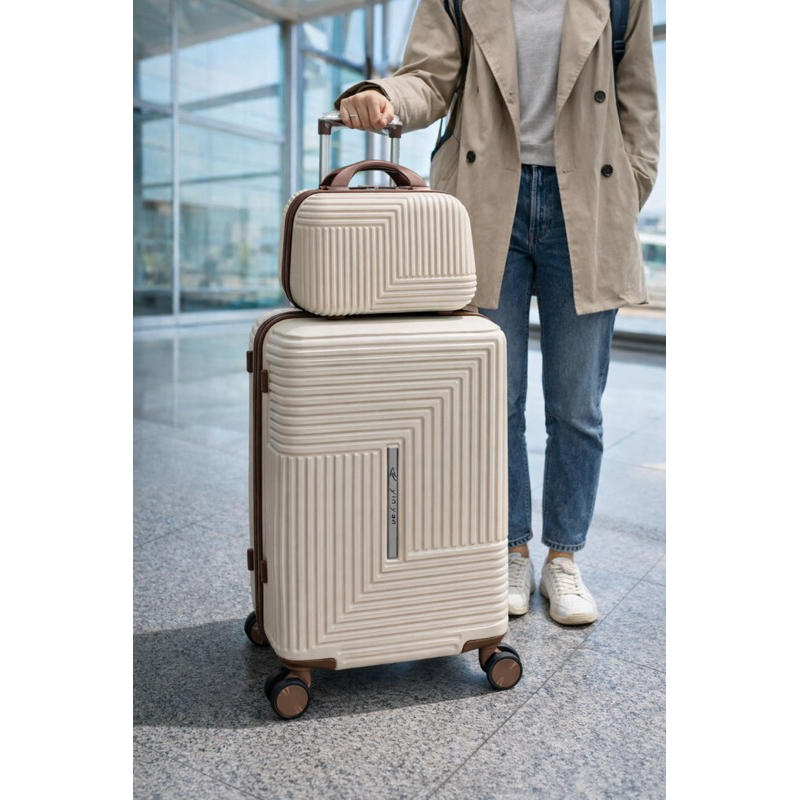 Kit Mala de Bordo 10kg com Frasqueira Removível 20” | Zíper Expansível, Rodas 360° e Design Resistente para Viagens PROM em Oferta na Shopee