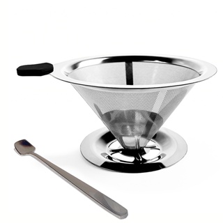 Prateado 103 Filtro de Café Inox Aço 304 com Pegador Silicone Reutilizável para Coador Não Precisa Papel  Pour Over em Oferta na Shopee