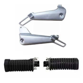 Par Suporte Bacalhau  + Pedaleira CG Titan 125 2000-2008 Par Alumínio Reforçado