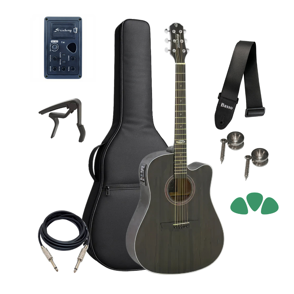 Kit Violão Strinberg Folk Sd200c Tos Elétrico Capa Luxo Full em Oferta na Shopee
