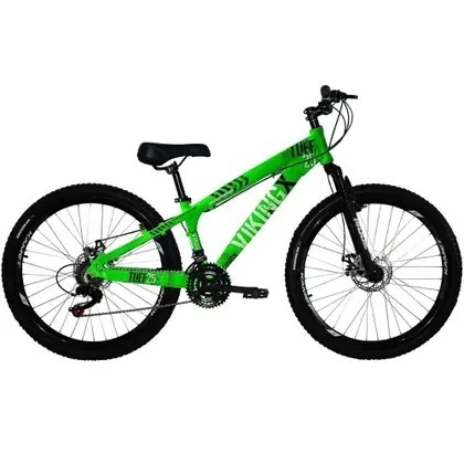 Bicicleta Vikingx Tuff25/30 Kit Aro 26 Freio Disco 21V  Verde Neon VikingX
