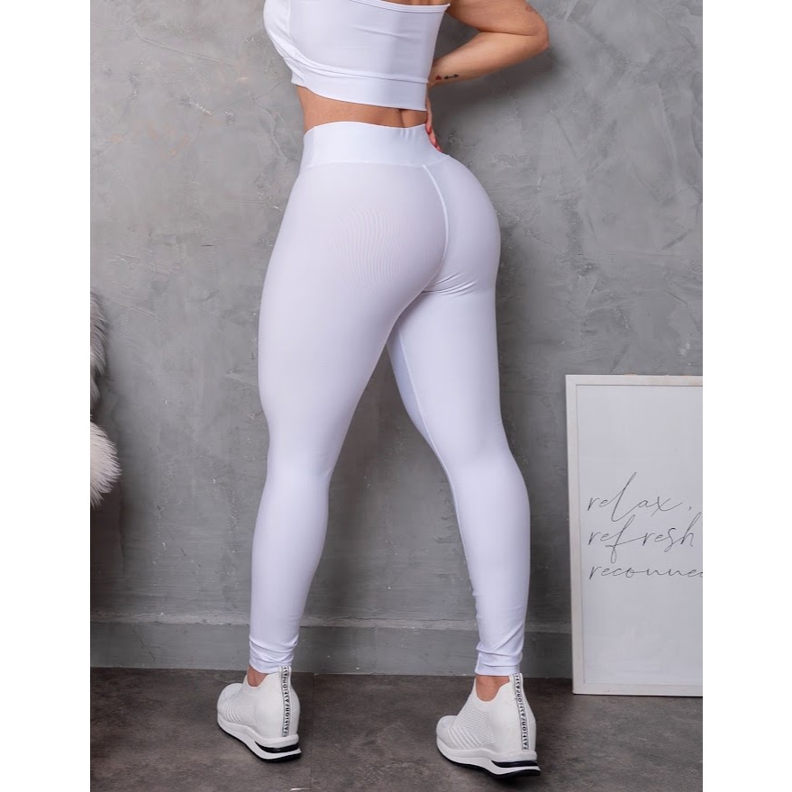 Legging flanelada Suplex Branca Básica Termica para o frio