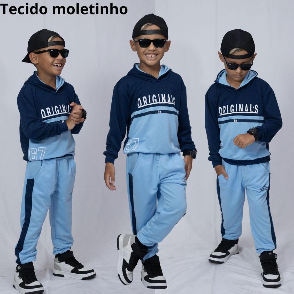 Conjunto Infantil Agasalho Moletinho Menino Juvenil Inverno Lançamento
