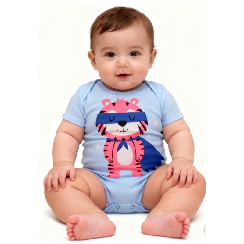 Body Masculino Azul clarinho  – Super Tigre”