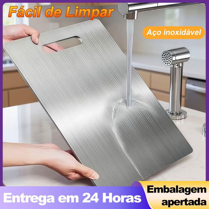 Tábua de Corte Aço Inoxidável 304 46cm Antibacteriana Resistente Cozinha Antiaderente Sem Mofo em Oferta na Shopee