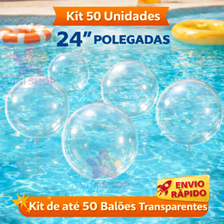 Kit 50 Balões Bubble 24 Polegadas (60cm) Balão Transparente Para Festas Aniversários Casamentos em Oferta na Shopee