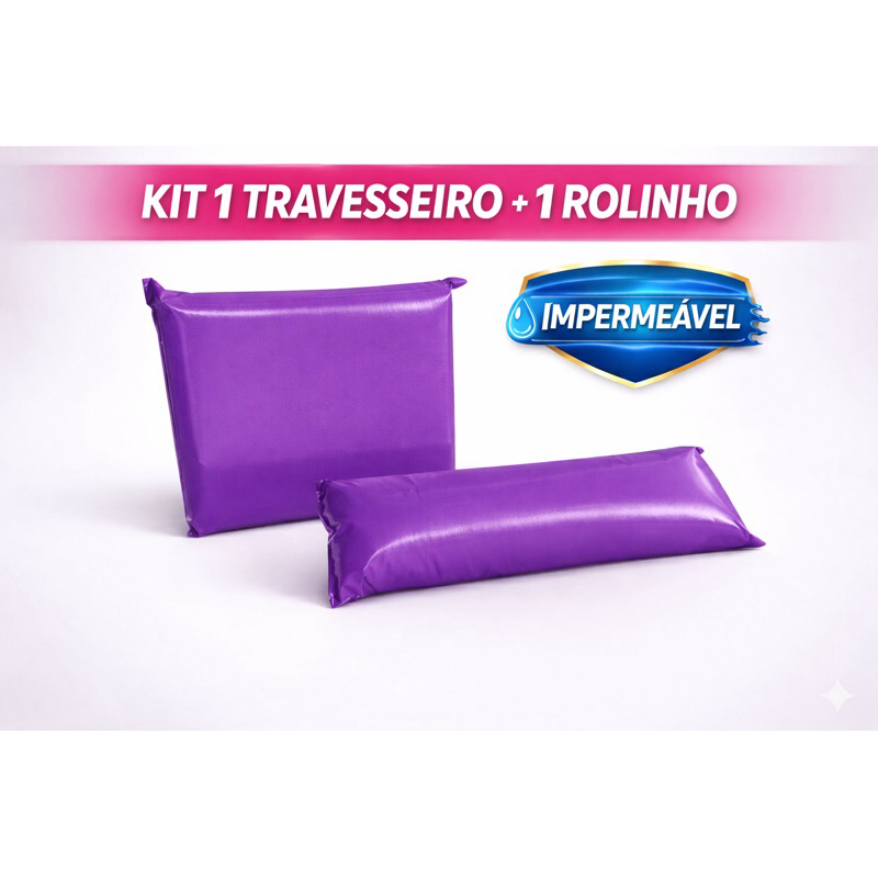 Travesseiro e Rolo Almofada Impermeável para Clínica de Estética, Massagem e Massoterapia
