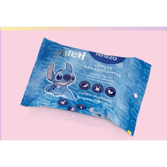 Lenços Demaquilante Umedecido do Stitch- Fenzza