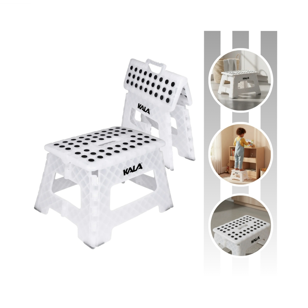 Banqueta Plástica Dobrável 22 cm Multiuso Até 150 Kg Kala