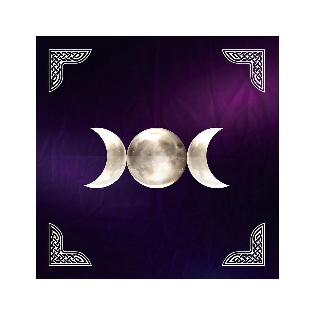 Toalha para Jogo de Tarot ou Altar 0,75x0,75 cm Triluna, Bruxa, Sagrado Feminino