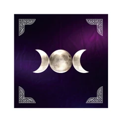 Toalha para Jogo de Tarot ou Altar 0,75x0,75 cm Triluna, Bruxa, Sagrado Feminino