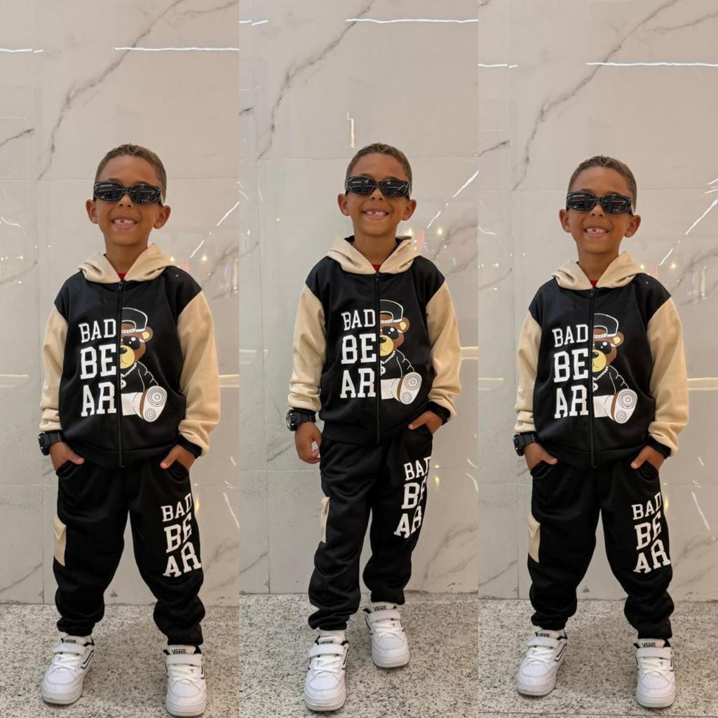 Conjunto infantil e juvenil inverno masculino tecido chimpa flanelado confortavel  tamanho 4 a 14 anoss