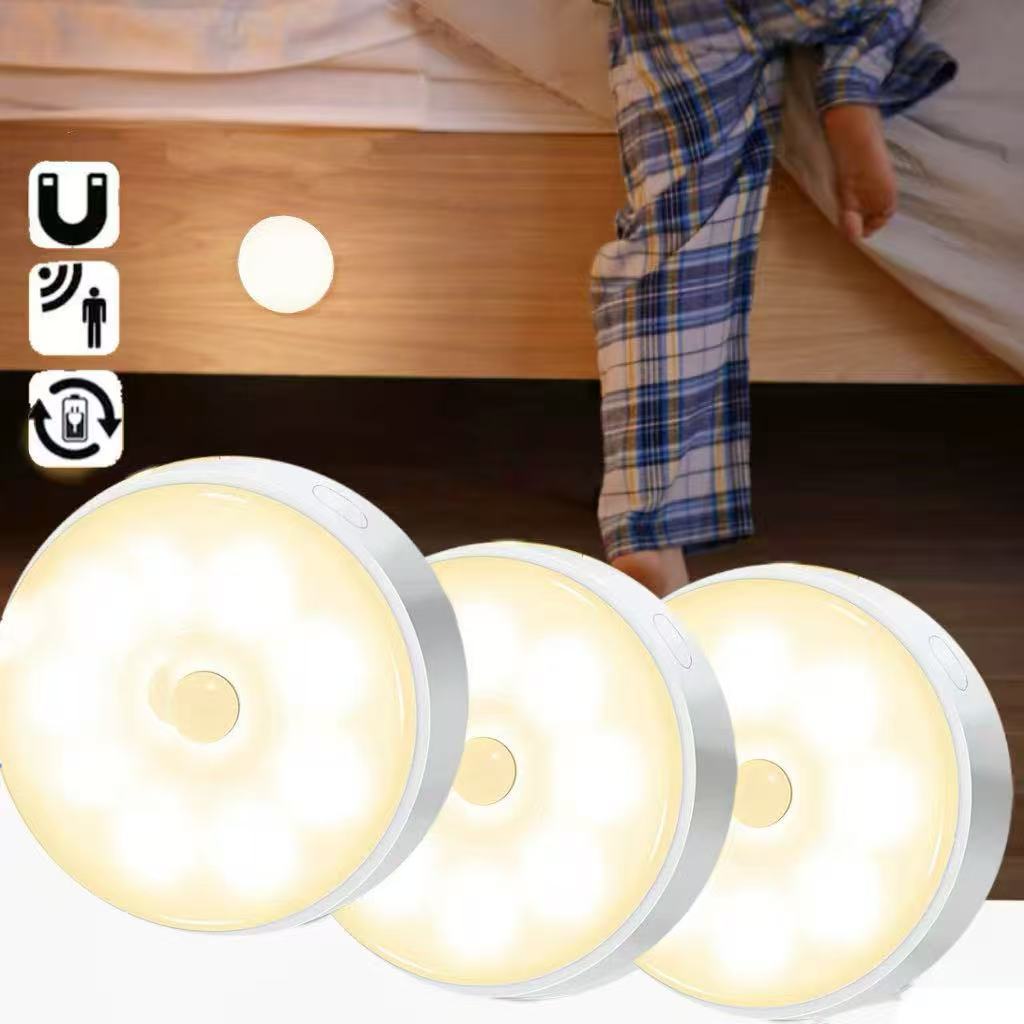 1/2/3/4 USB LED LUZ Noturna LED Luminaria Sensor De Presença e Movimento USB LUZ FRIO/LUZ QUENTE em Oferta na Shopee