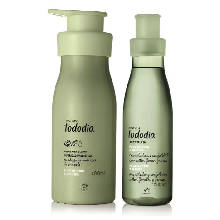 Kit Natura Tododia Flor de Pera e Melissa 400ml [Creme Hidratante Corporal + Body Splash + Creme de Mão] Edição Limitada