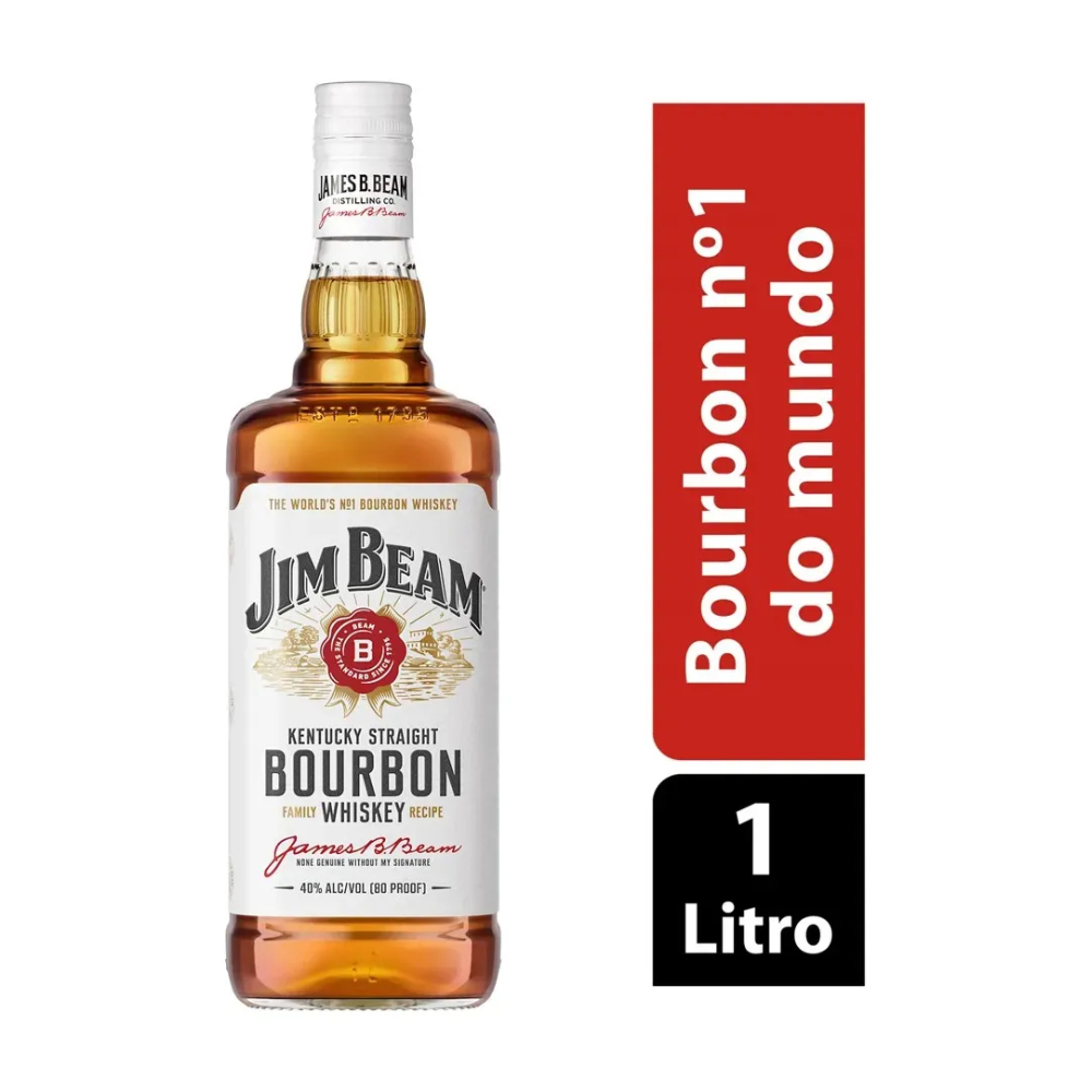 Whisky Bourbon Jim Beam White 1L em Oferta na Shopee