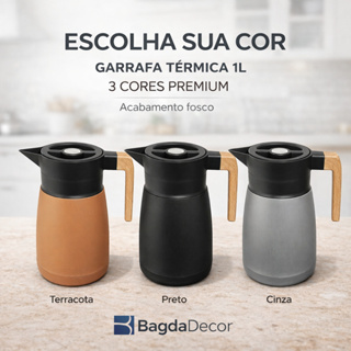 Garrafa Térmica Café 1L Moderna Fosca com Alça Design Premium em Oferta na Shopee