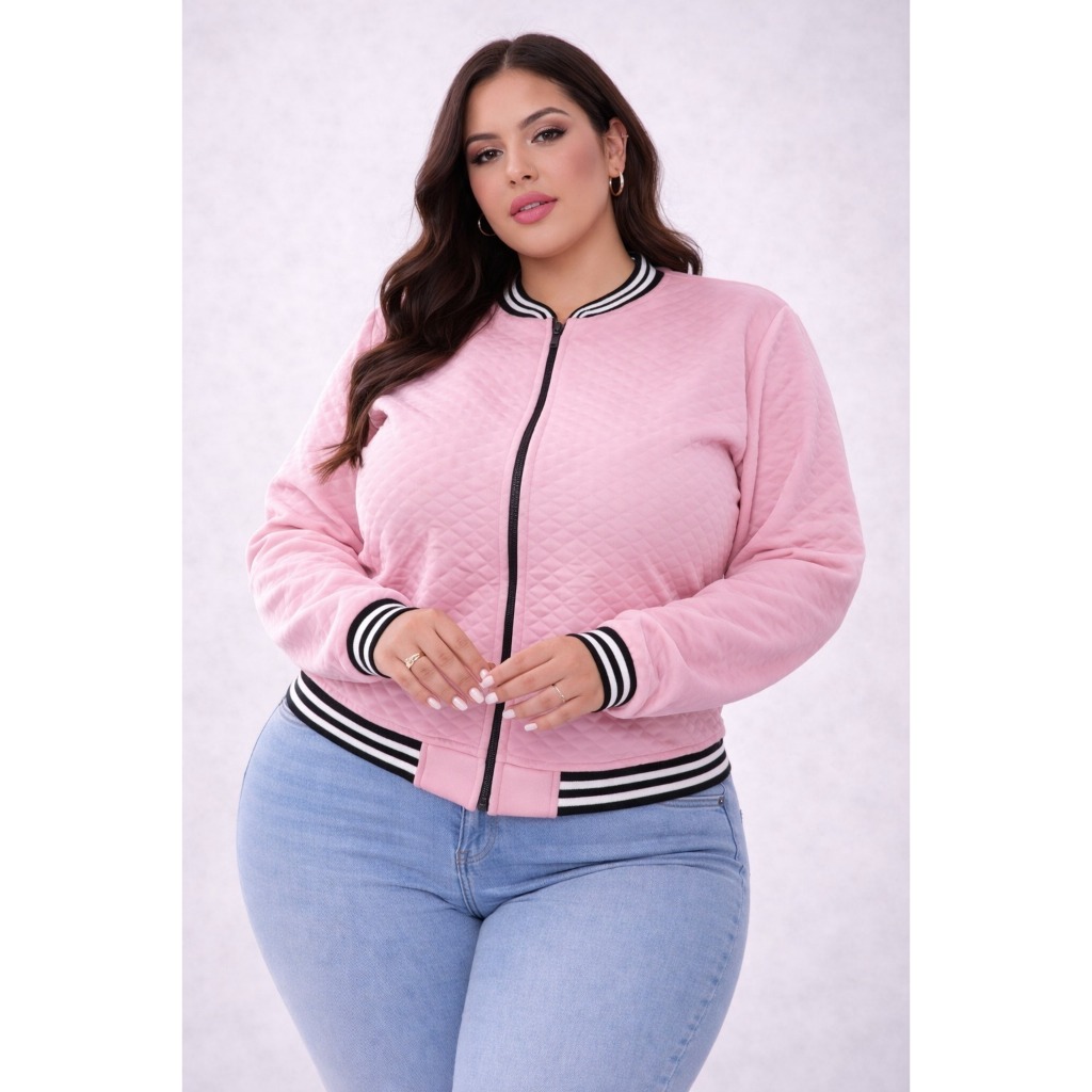 Jaqueta Bomber  Plus Size Feminina  Blusa Social Meia Estação