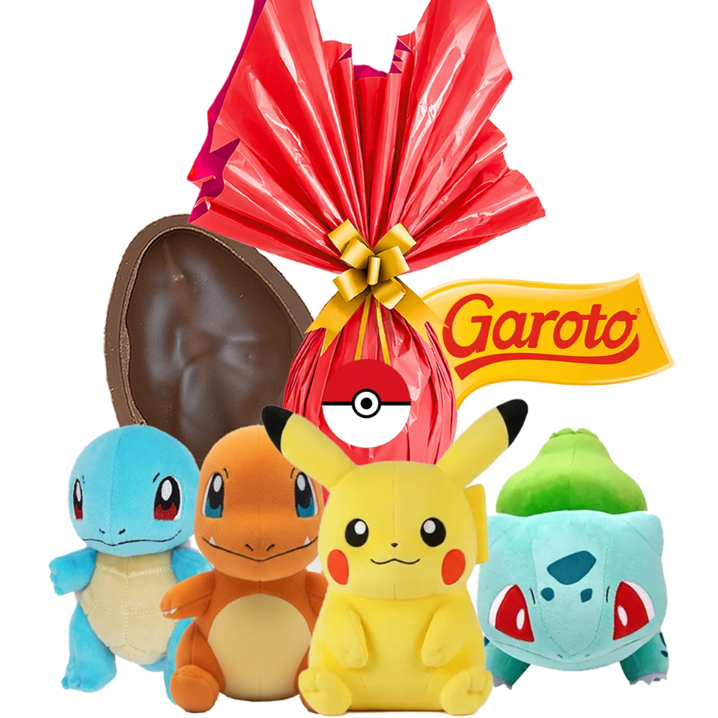 Kit Ovo De Pascoa + Pokemon Pelúcia Brinquedos Infantil Chocolate Ao Leite Promoção Premium Pikachu em Oferta na Shopee