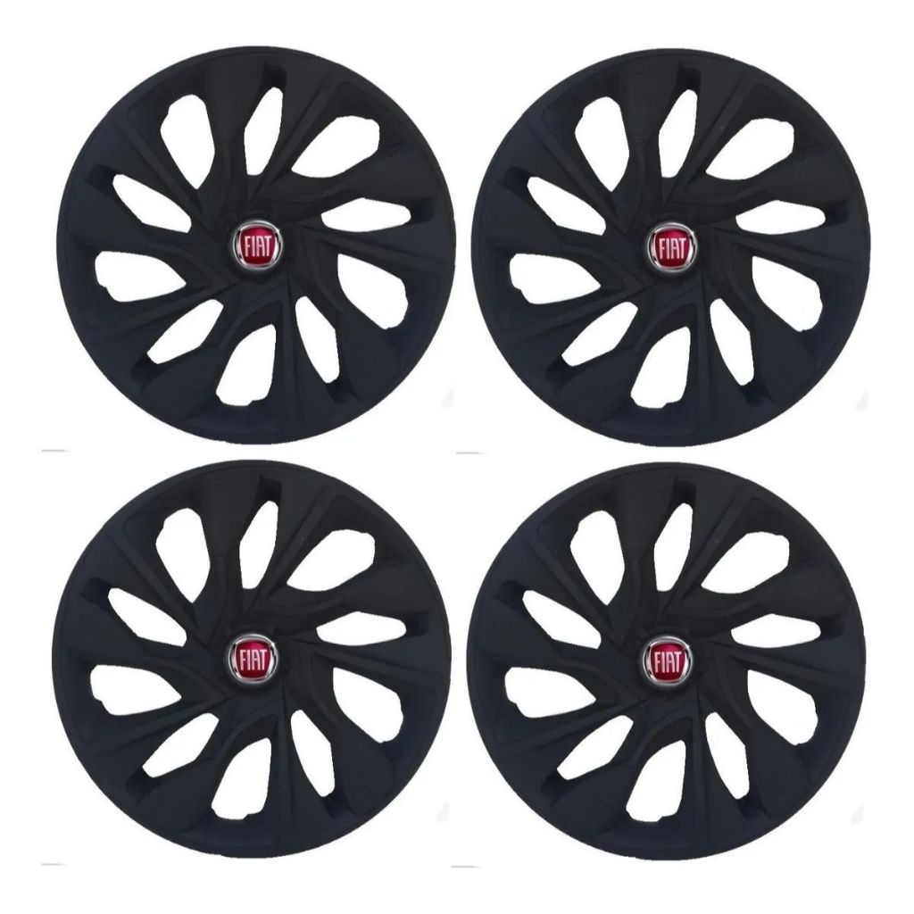 JOGO DE CALOTA DS4 AUTOMOTIVO PRETO FOSCO FIAT