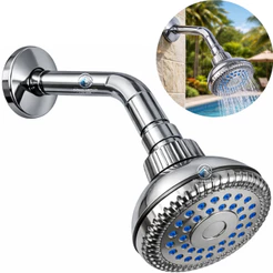 CHUVEIRO DUCHA EUROPA REDONDO ABS COM BRACO AQUECIMENTO A GÁS E SOLAR