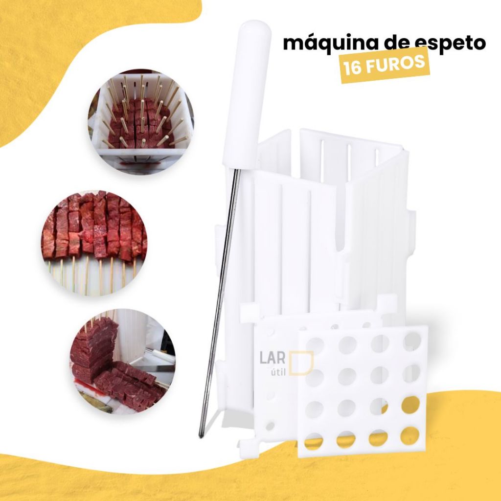 Maquina De Espeto 16 Espetinhos Profissional Polietileno Churrasco Carnes