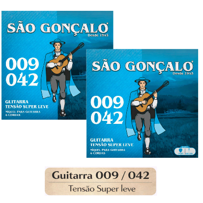 Kit com 2 Encordoamentos Guitarra 009 Tensão Super Leve Cordas 009 042 São Gonçalo em Oferta na Shopee