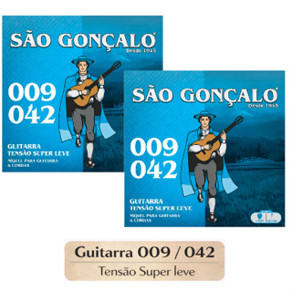 Kit com 2 Encordoamentos Guitarra 009 Tensão Super Leve Cordas 009 042 São Gonçalo em Oferta na Shopee