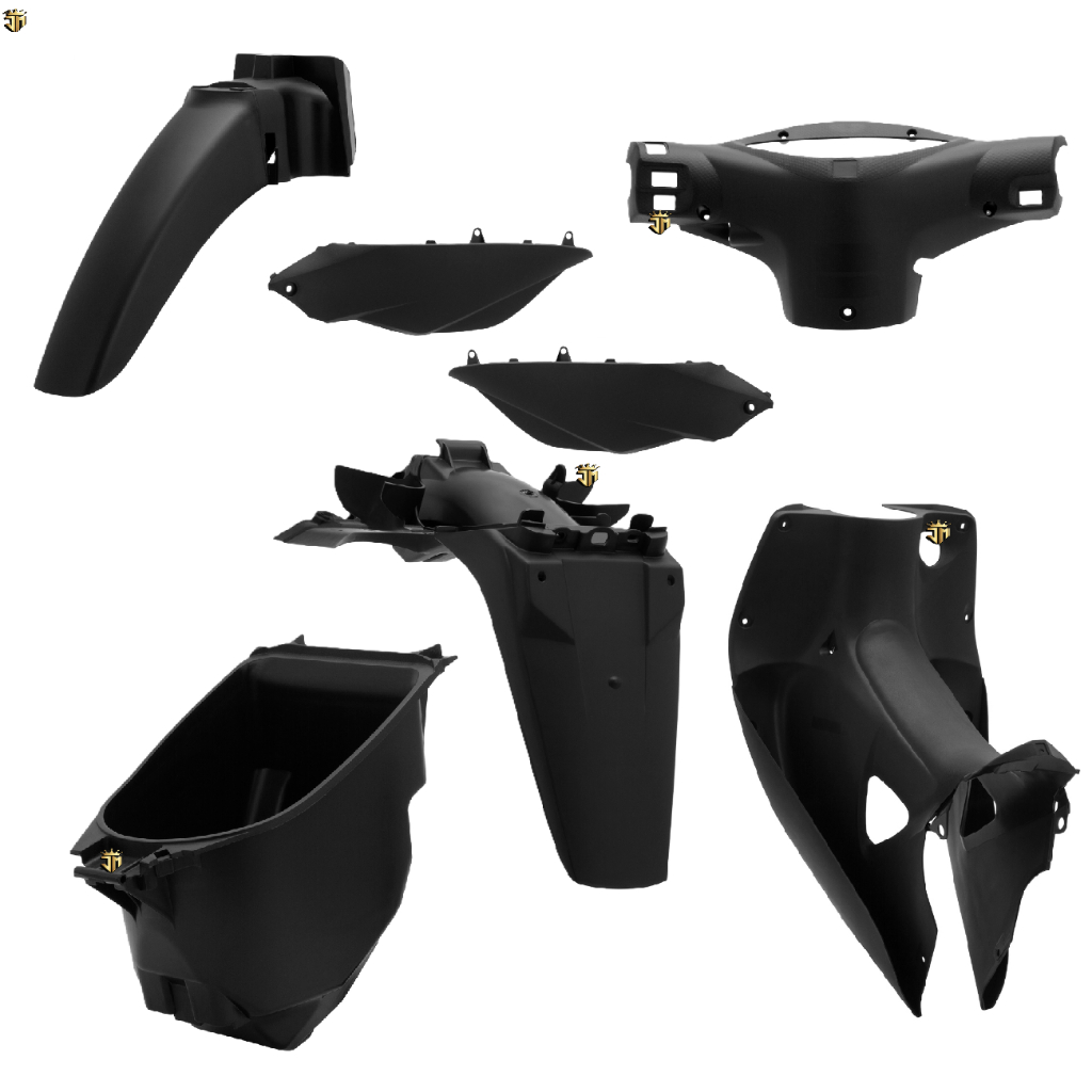 Kit Carenagem Interna Completa Plástico Moto Biz 125 2006 até 2008 Plástico Preto Reforçado Pro Tork