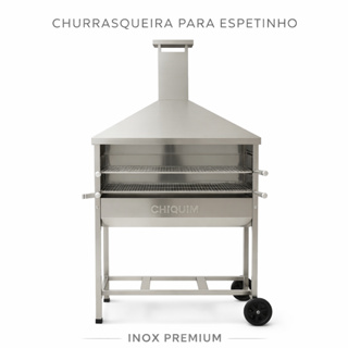 Churrasqueira Espetinho 1 Metro Profissional Inox Premium CHiQUiM – Completa com Coifa e Grelhas em Oferta na Shopee