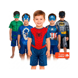 Fantasia Infantil de Super-Herói com Máscara e Capa em Oferta na Shopee
