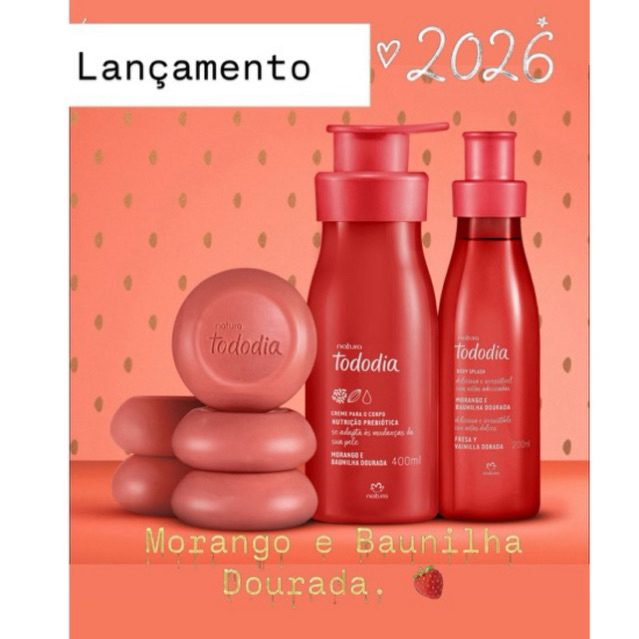 Lançamento Natura 2026 - Kit Tododia Morango e baunilha dourada hidratante 400ml Natura em Oferta na Shopee