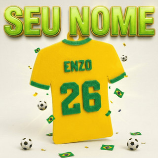 Chaveiro do Brasil com Seu Nome - Copa do Mundo 2026