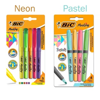 marca texto bic neon e pastel original em Oferta na Shopee
