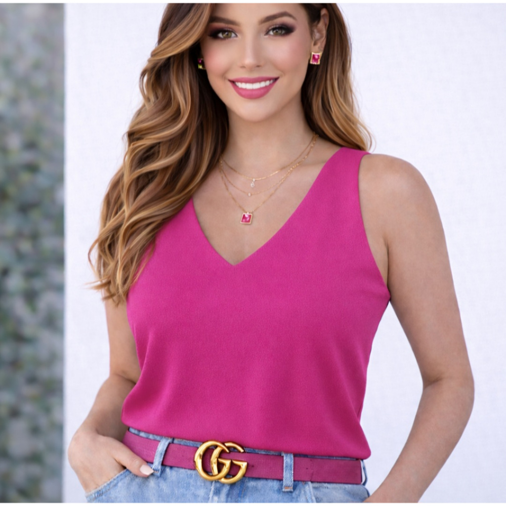 Blusa Regata Feminina ALÇA LARGA em Oferta na Shopee